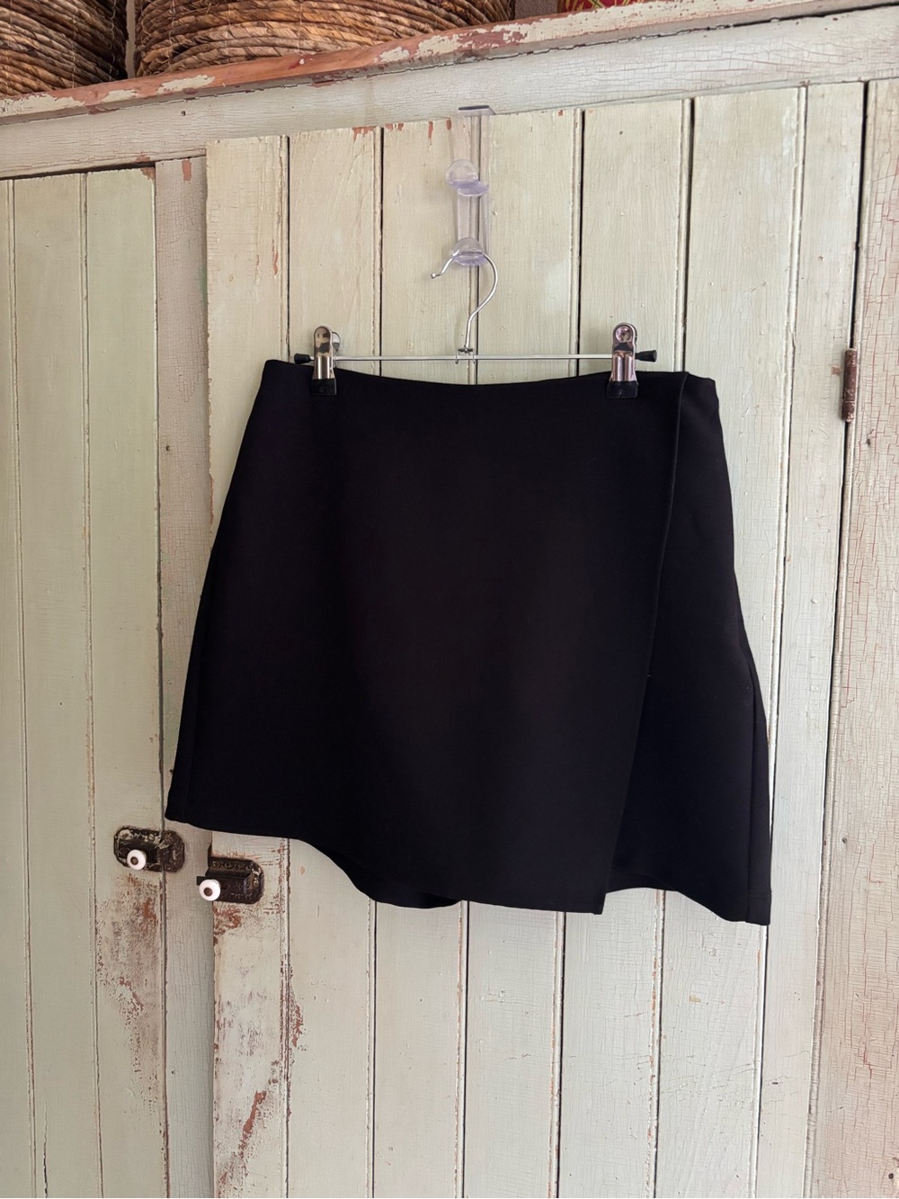 Nine West Black Mini Skort with Subtle Wrap Front